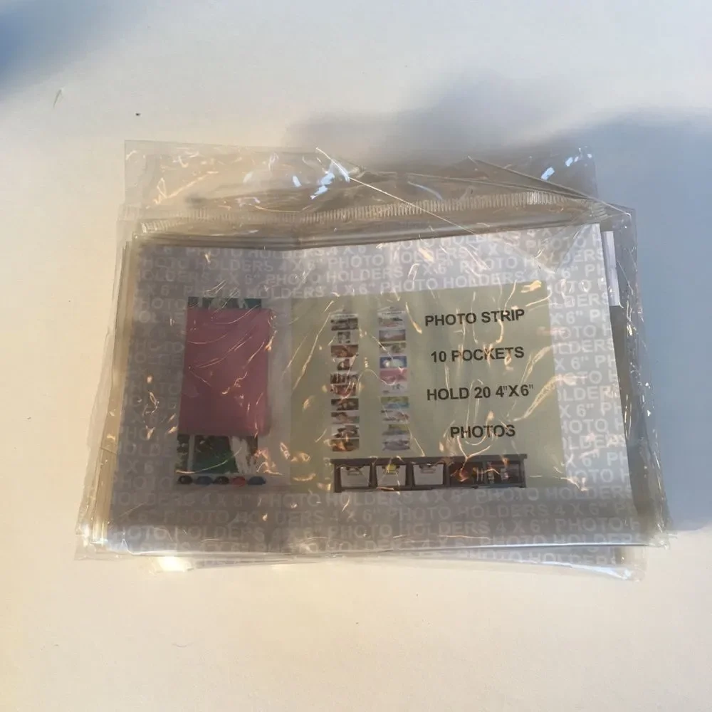 PHOTO STRIP Pockets w Adhesive Back 4” x 6”!
